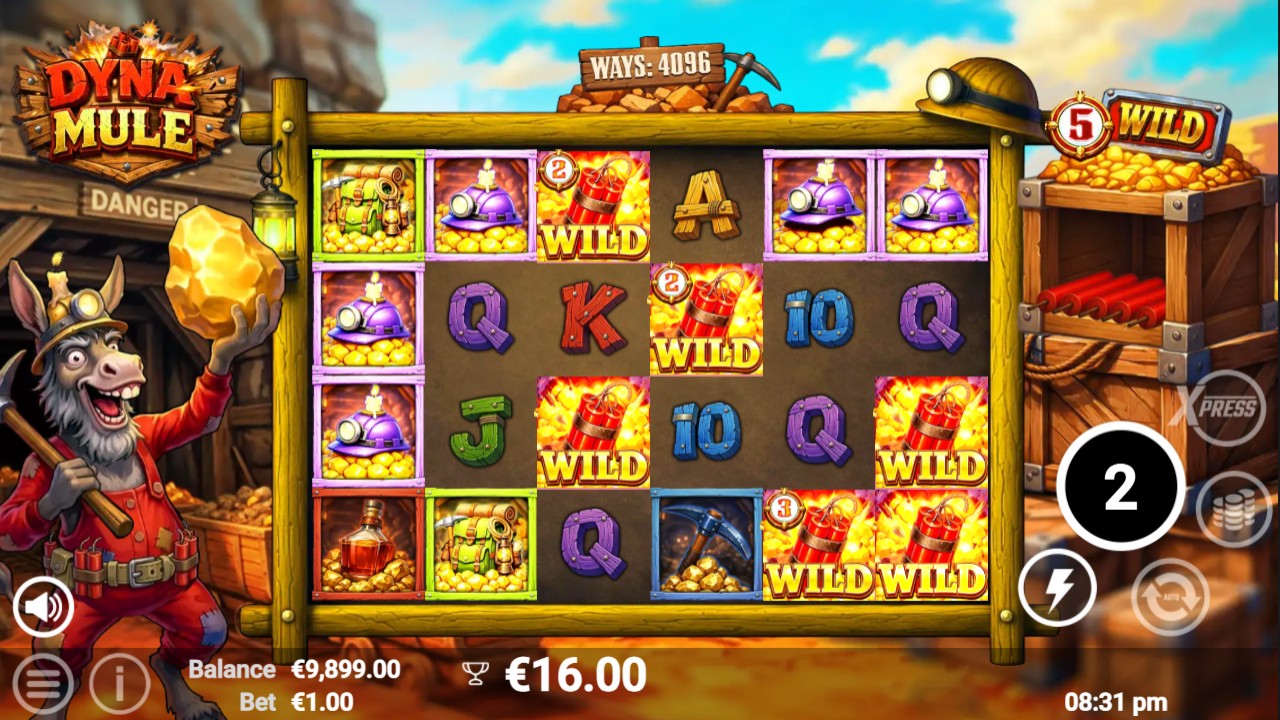 Dyna Mule by AvatarUX – bonus round, PopWins free spins with expanded reels