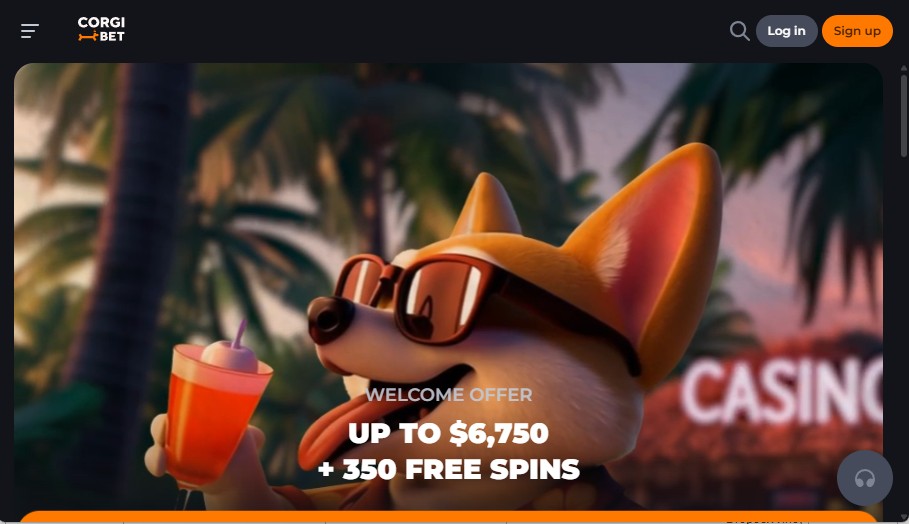 Corgibet Casino welcome bonus homepage