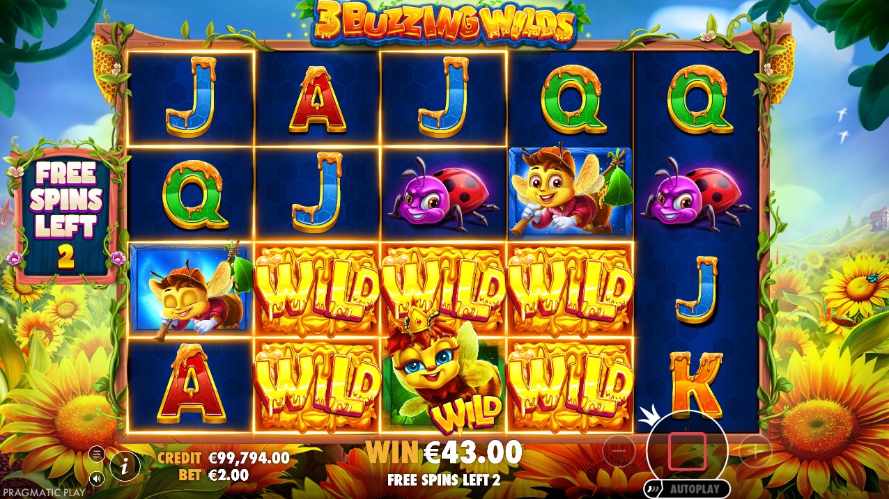 3 Buzzing Wilds by Pragmatic Play – 96.03% RTP High volatility 5,000x max win bonus round