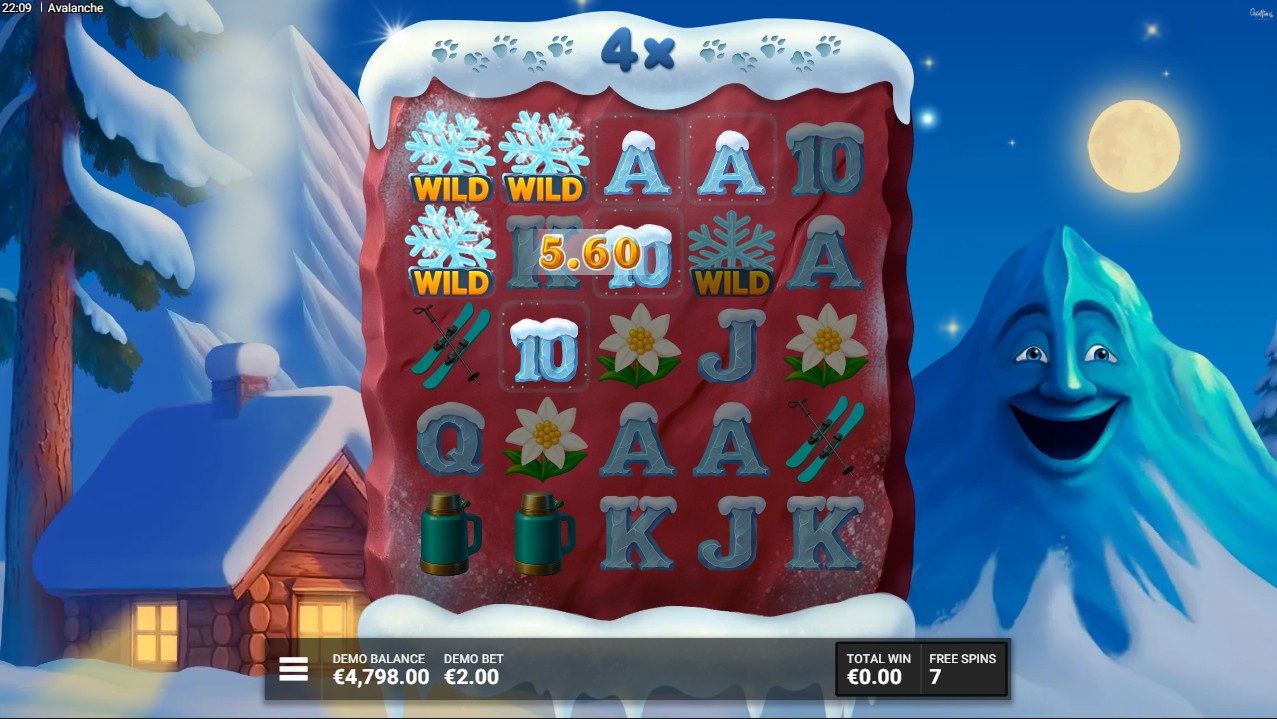 Avalanche by Hacksaw Gaming – bonus round with cascade feature active