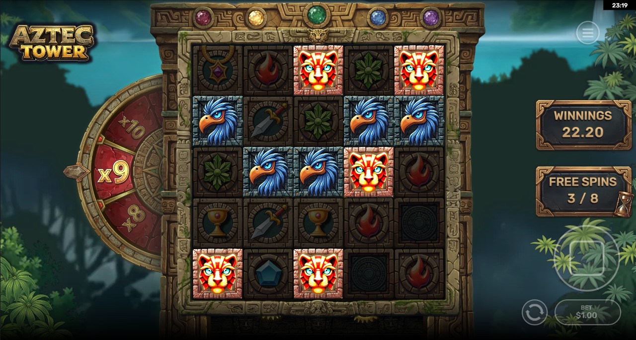 Aztec Tower by Dreamspin – free spins bonus round
