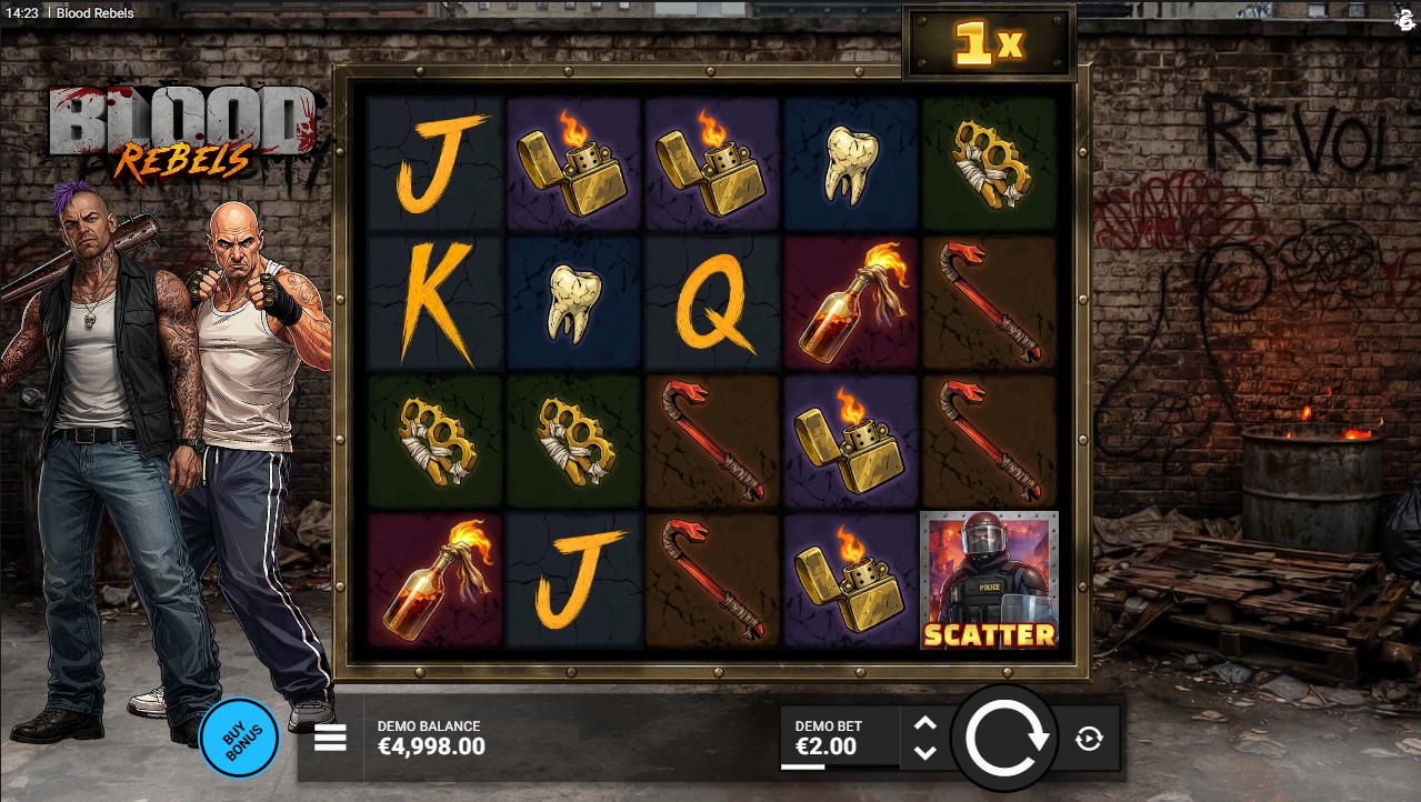 Blood Rebels by Bullshark Games — base game 5x4 20 paylines Flip Symbol medium volatility 96.26% RTP