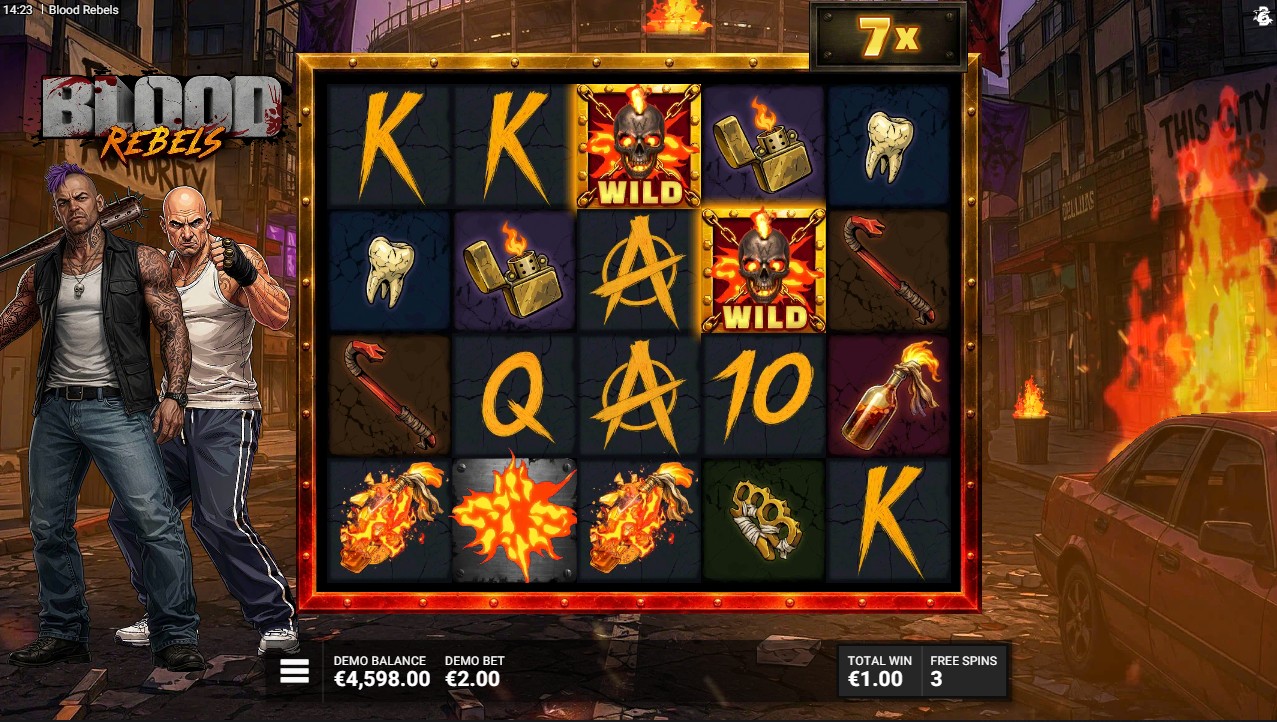 Blood Rebels by Bullshark Games — Total Anarchy bonus round sticky wilds global multiplier 12,000x max win