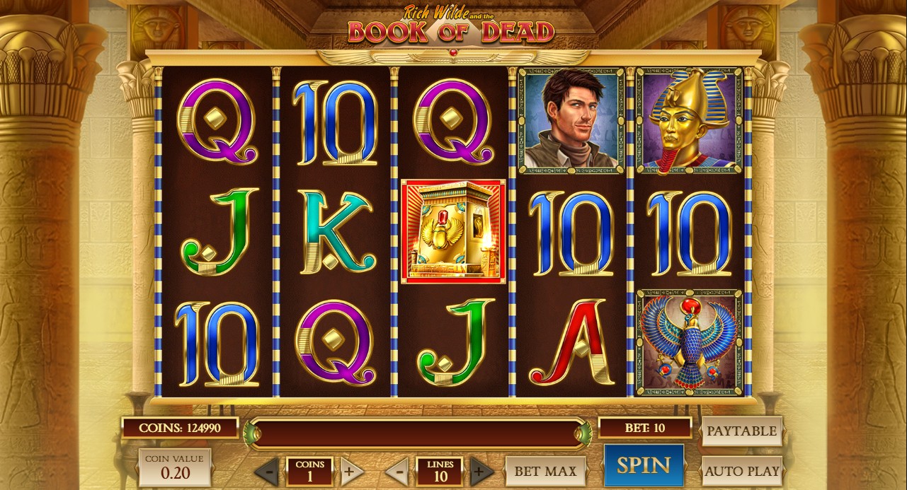 Book of Dead by Play'n GO – base game 5 reels 10 paylines high volatility Egypt slot