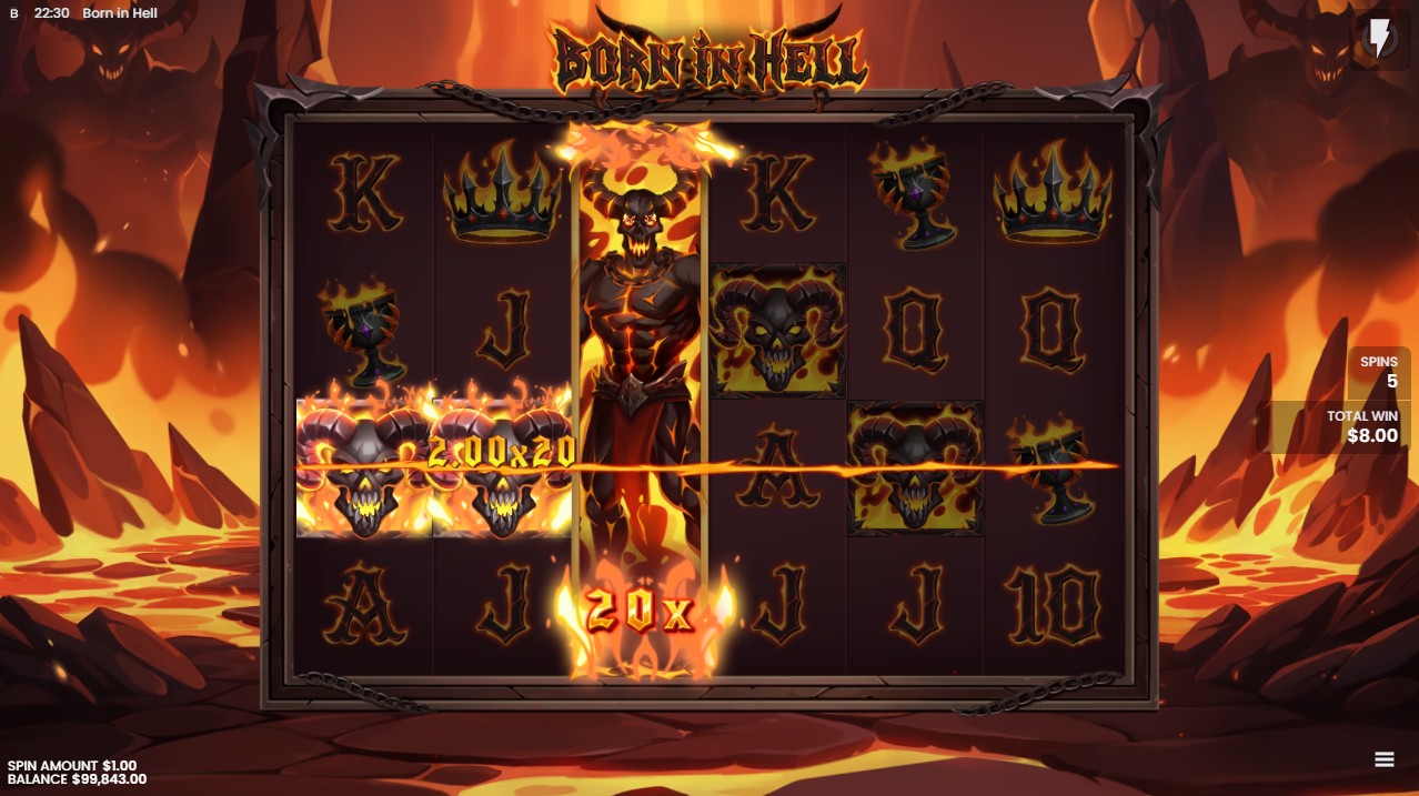 Born in Hell by Backseat Gaming — Welcome to Hell bonus, two guaranteed Wild Reels per spin