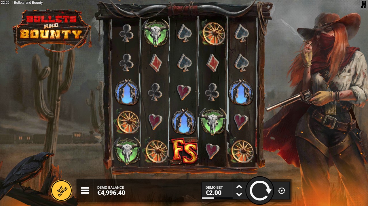 Bullets and Bounty by Hacksaw Gaming – 96.27% RTP Low volatility 20,000x max win base game
