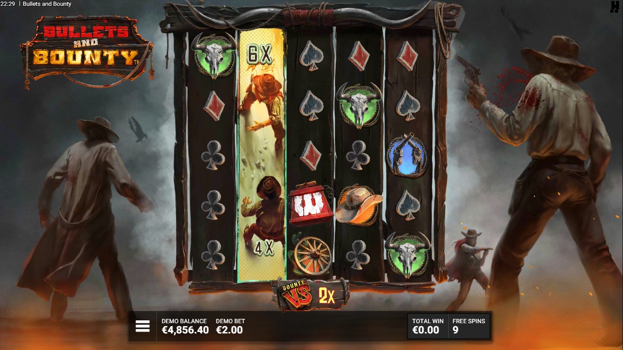 Bullets and Bounty by Hacksaw Gaming – 96.27% RTP Low volatility 20,000x max win bonus round