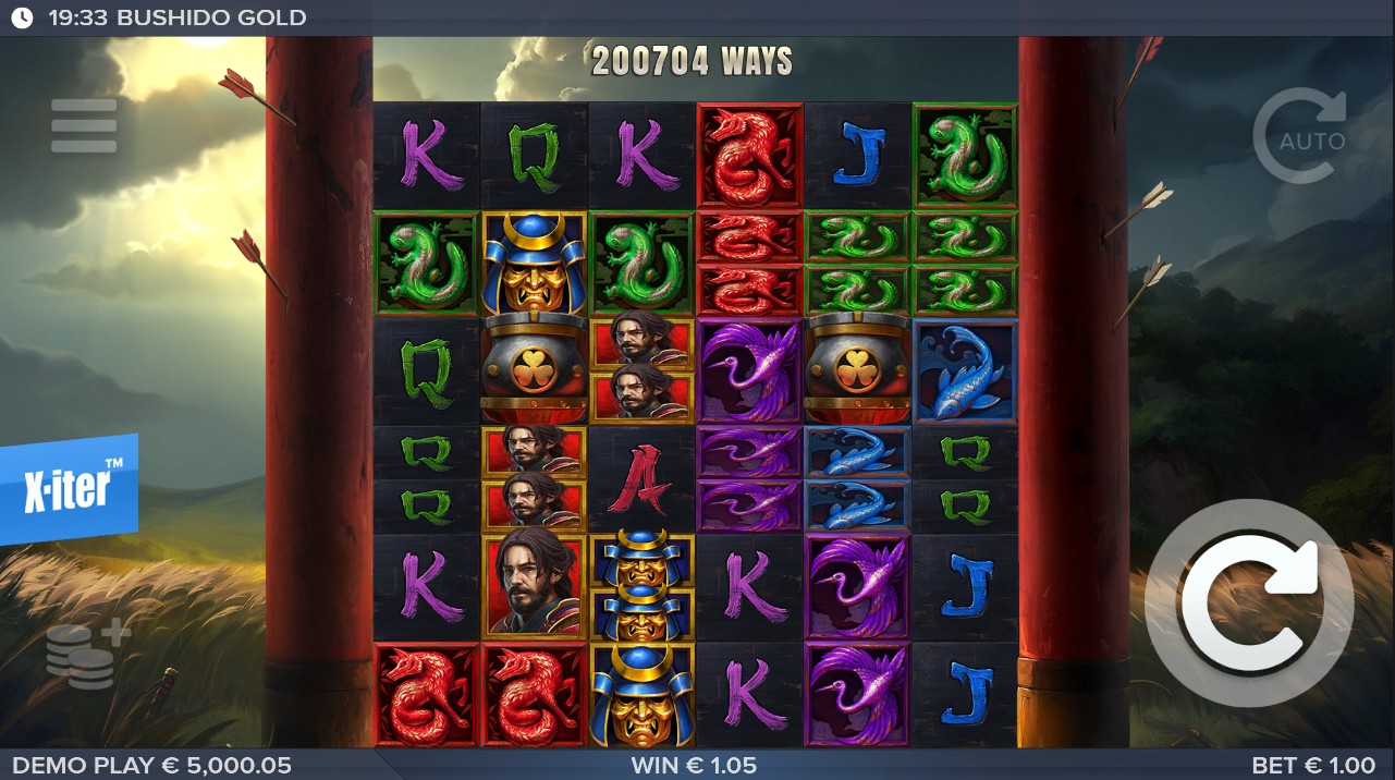 Bushido Gold by ELK Studios – 96% RTP High volatility 25,000x max win base game