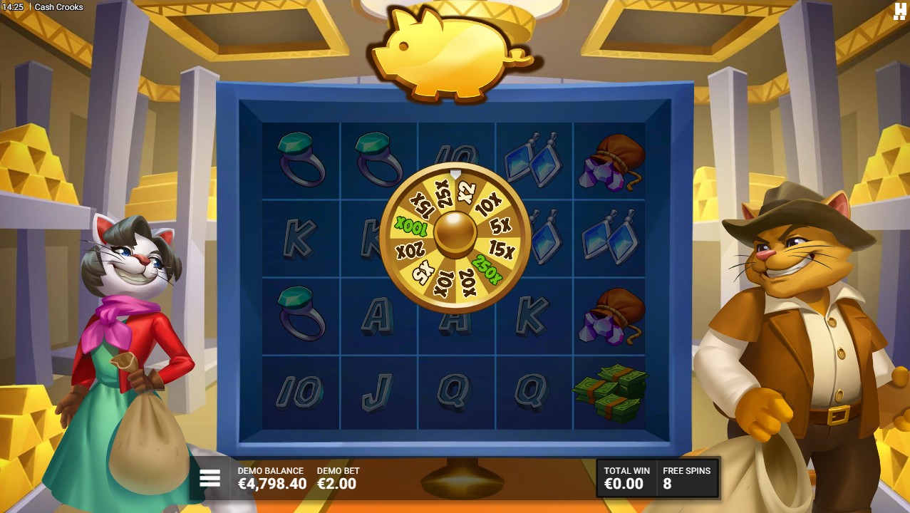Cash Crooks by Hacksaw Gaming — Vault to Victory bonus round Piggy Bank accumulator 10,000x max win