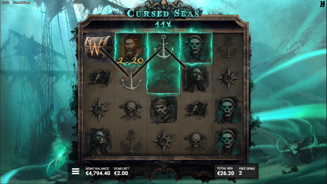 Cursed Seas by Hacksaw Gaming – 96.22% RTP High volatility 12,500x max win bonus round