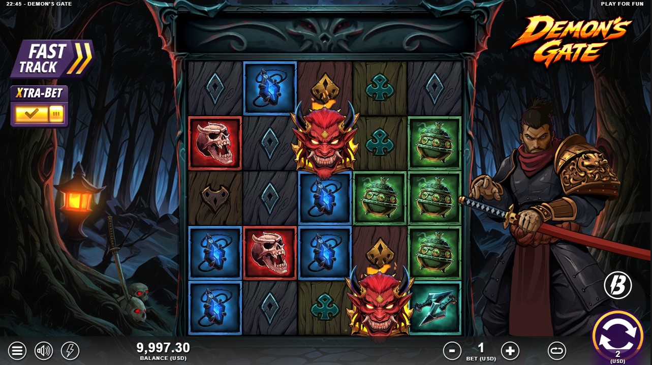 Demon's Gate by Slotmill — base game Cluster Pays dark fantasy reels