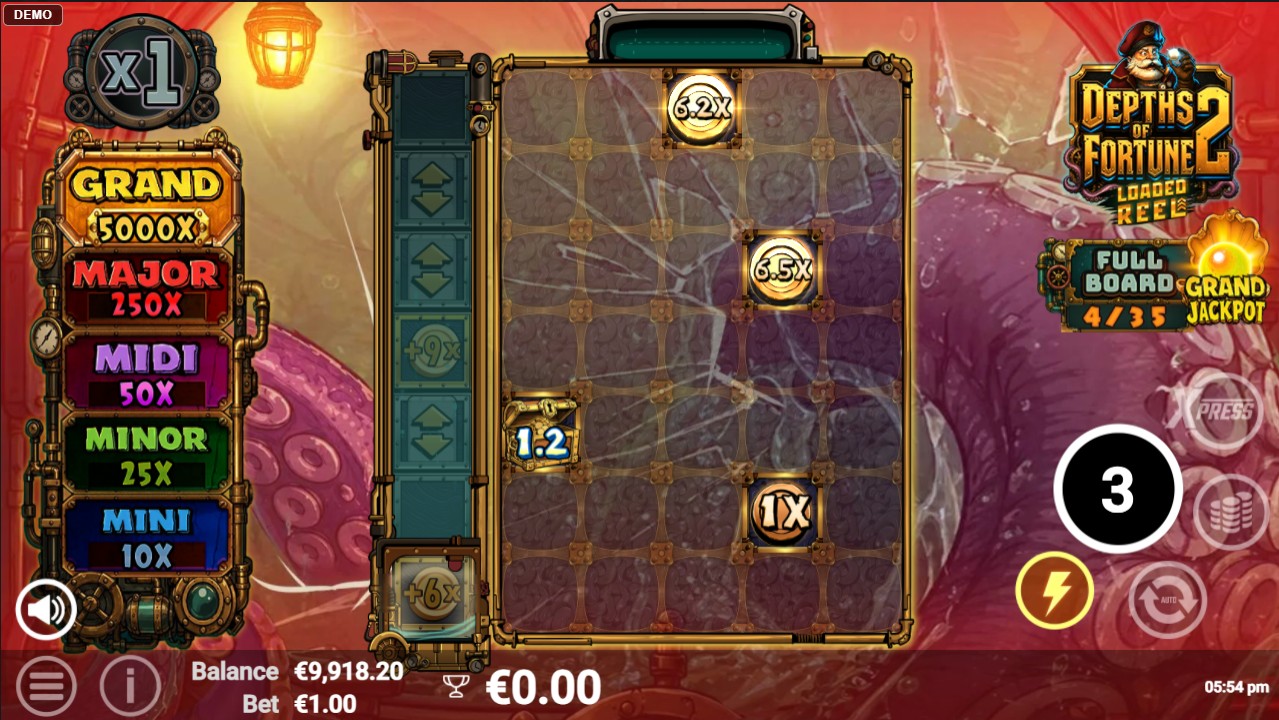 Depths of Fortune 2 – Free Spins bonus with expanded reels showing elevated ways-to-win count