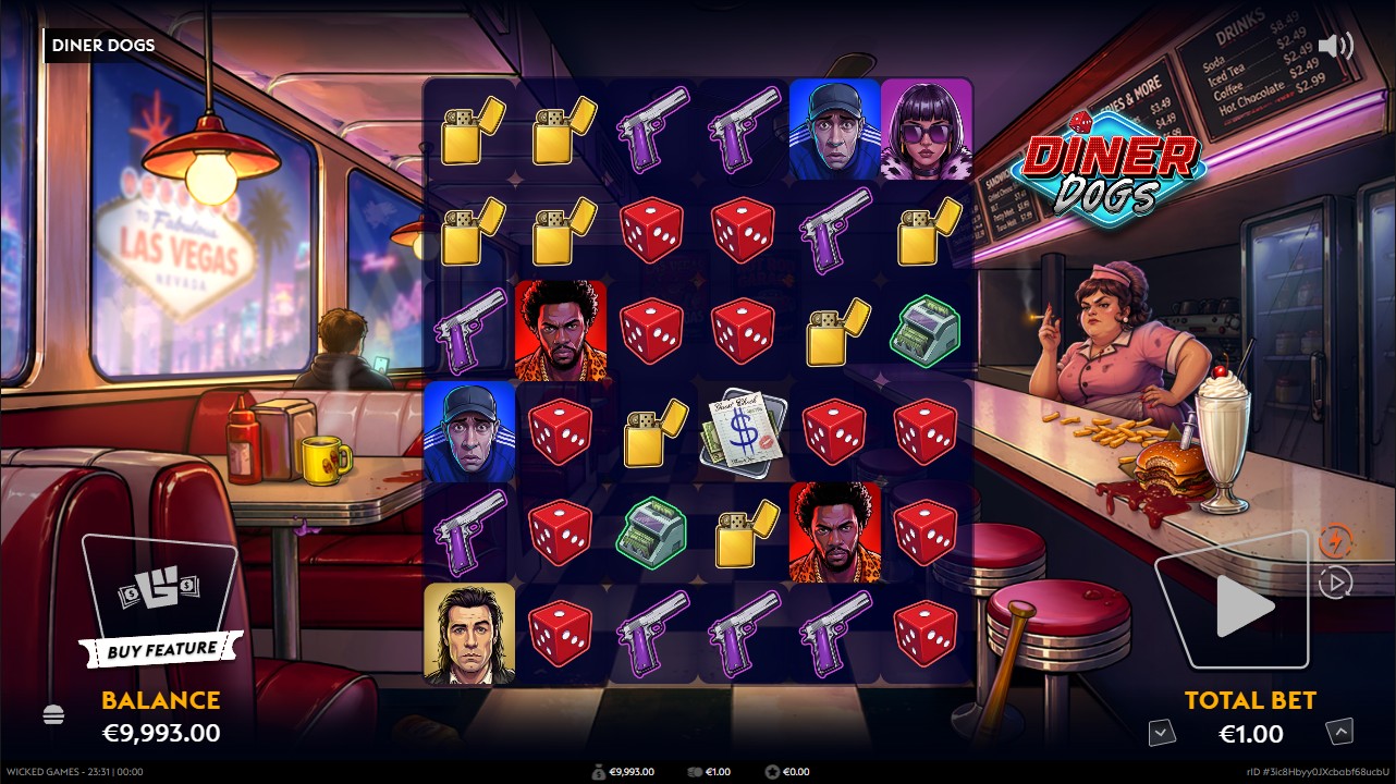 Diner Dogs by Wicked Games — base game 6×6 cluster pays High volatility 96.11% RTP
