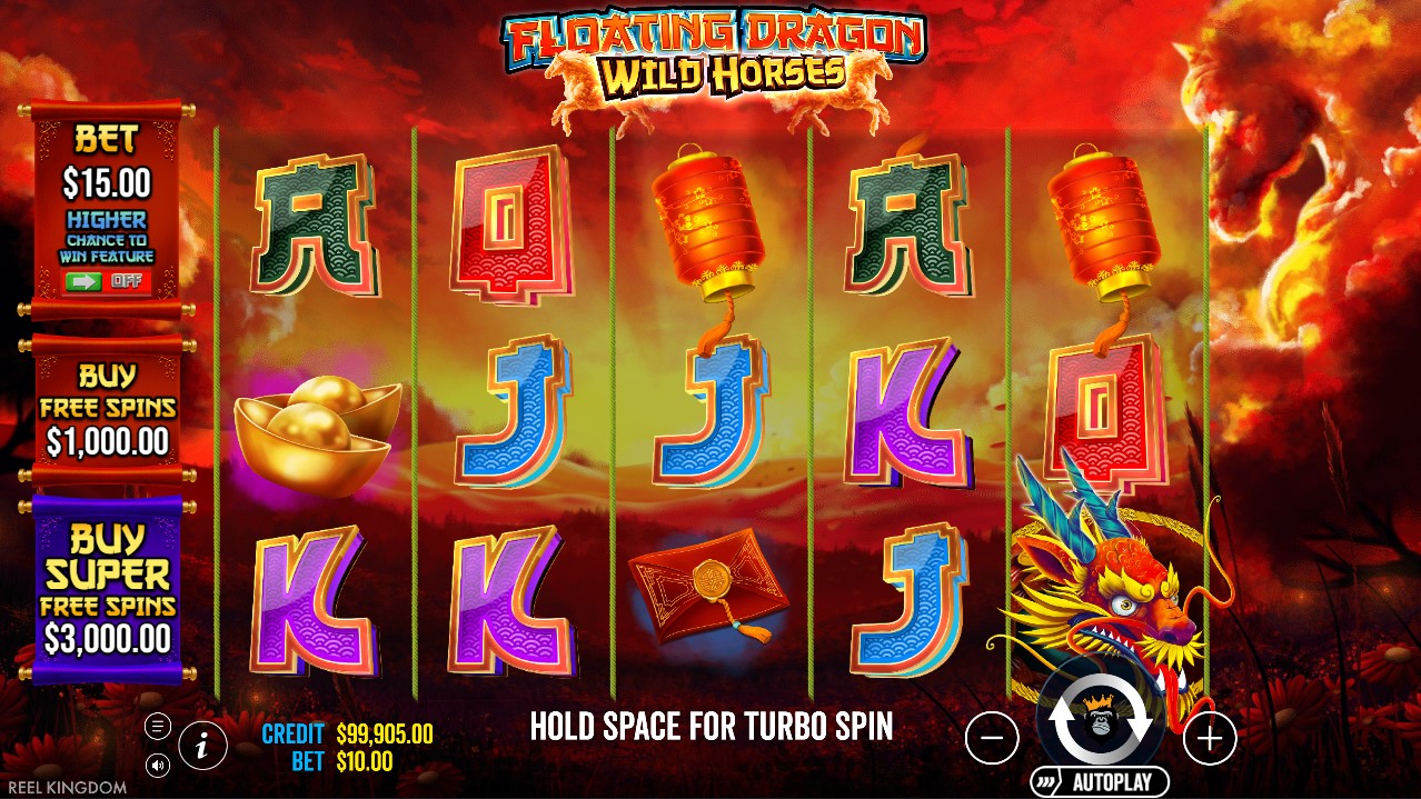 Floating Dragon Wild Horses by Pragmatic Play – base game Hold and Spin multiplier dragon mechanic