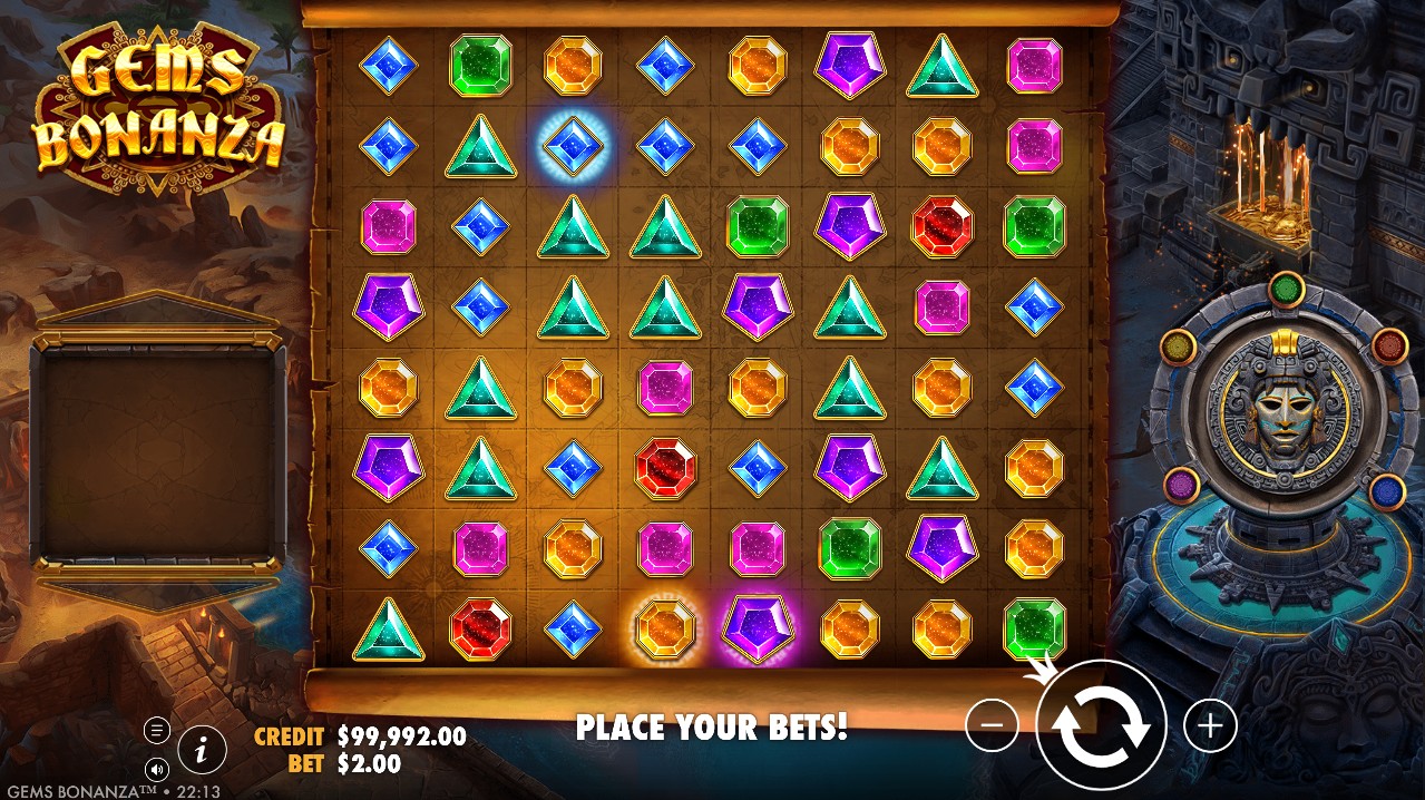 Gems Bonanza by Pragmatic Play – 96.55% RTP High volatility 10,000x max win base game