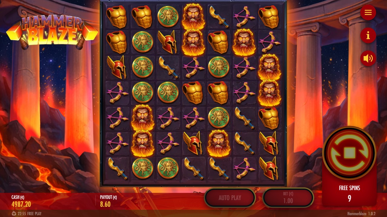 Hammerblaze by Thunderkick – 94.13% RTP High volatility 10,000x max win bonus round