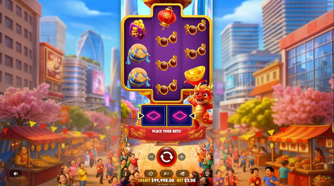 Happy Dragon by Pragmatic Play – base game 3 reels 10 paylines Chinese dragon theme