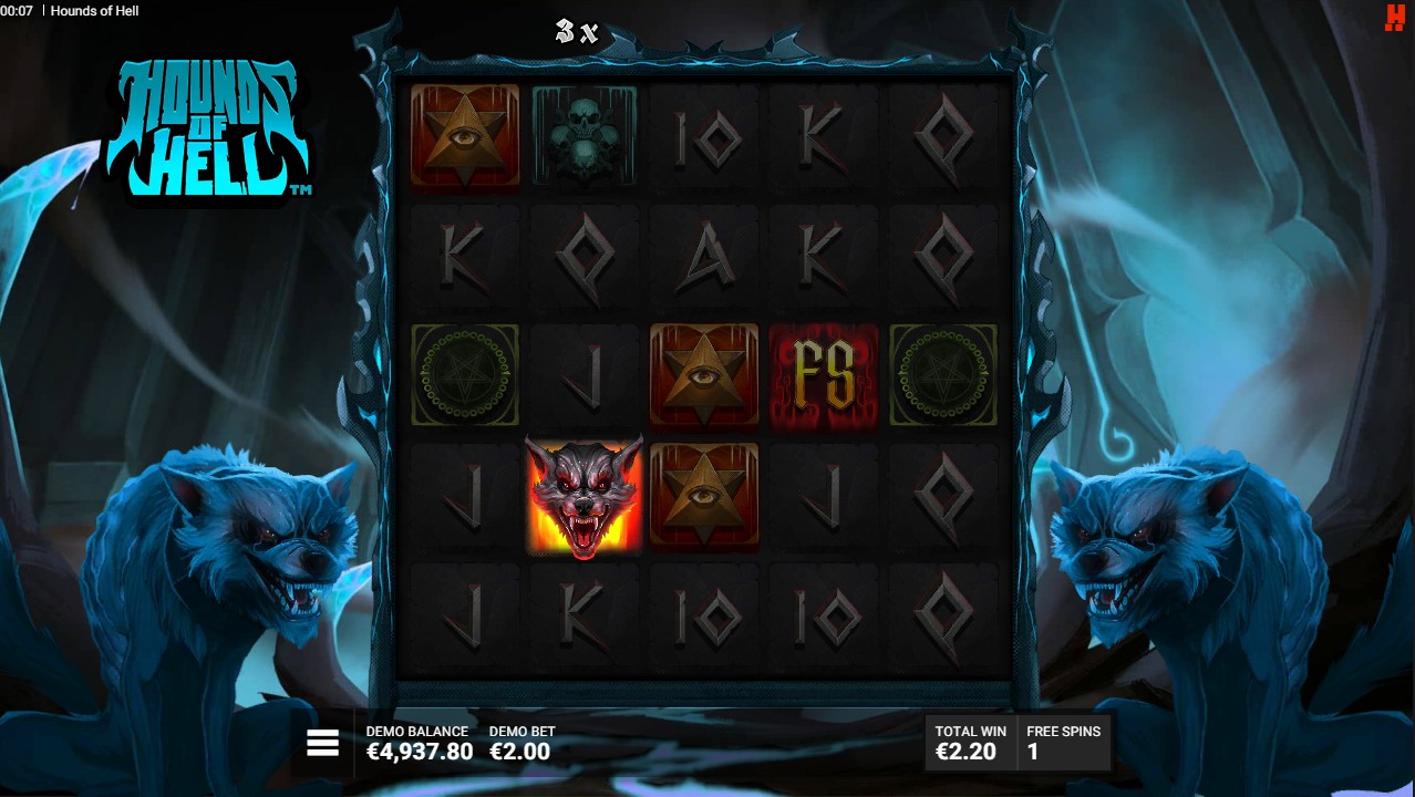 Hounds of Hell by Hacksaw Gaming – 96.27% RTP High volatility 20,000x max win bonus round