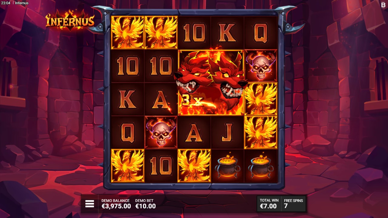 Infernus by Backseat Gaming – free spins bonus round