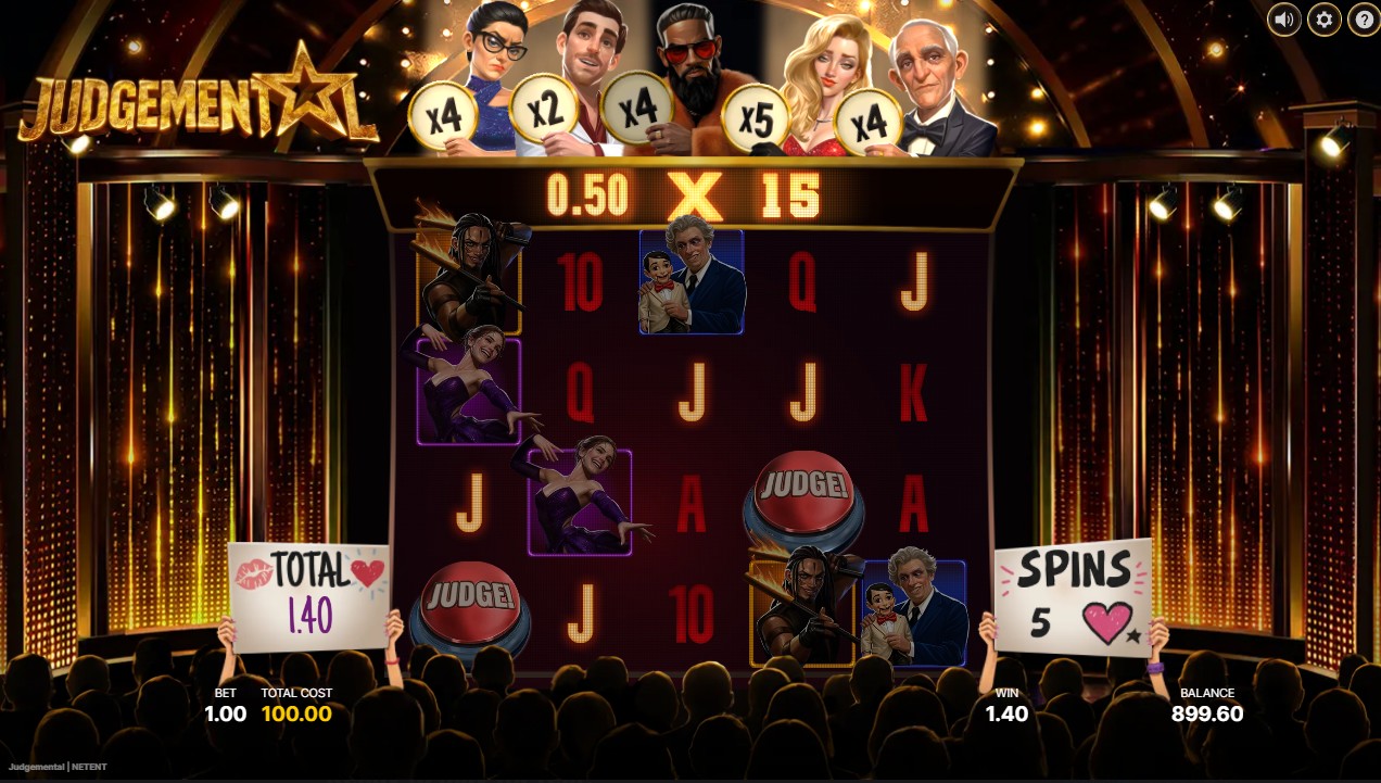 Judgemental – Super Free Spins with elevated Judge multiplier and bribe symbols active