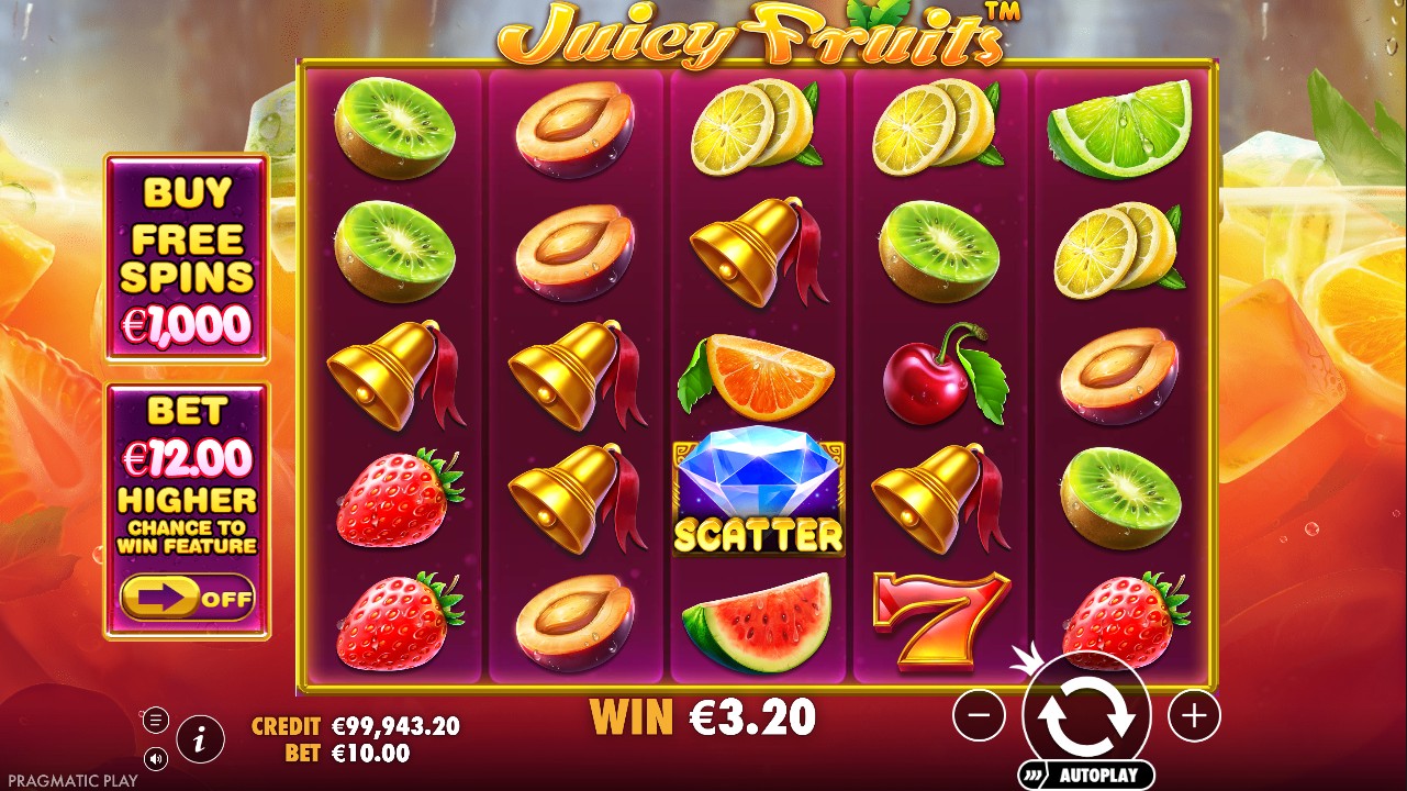 Juicy Fruits by Pragmatic Play – 96.52% RTP High volatility 5,000x max win base game