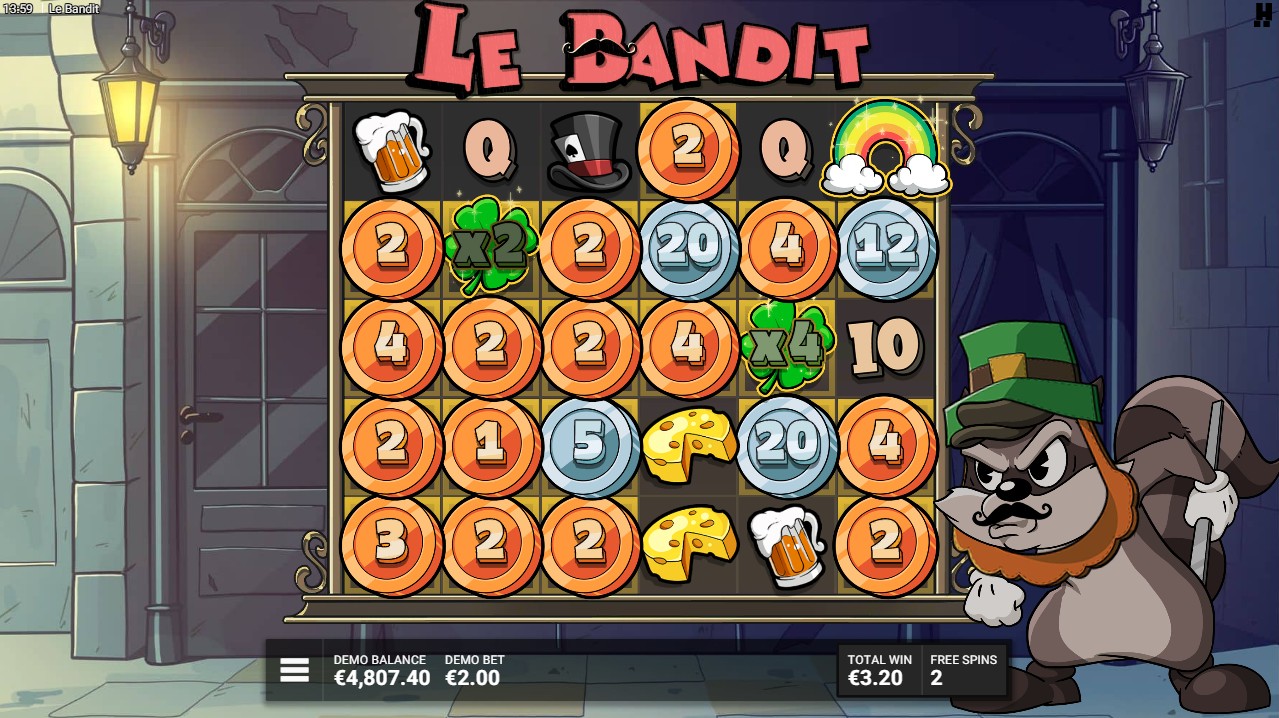 Le Bandit free spins – three-tier Golden Squares bonus 10,000x max win, Hacksaw Gaming 96.34% RTP