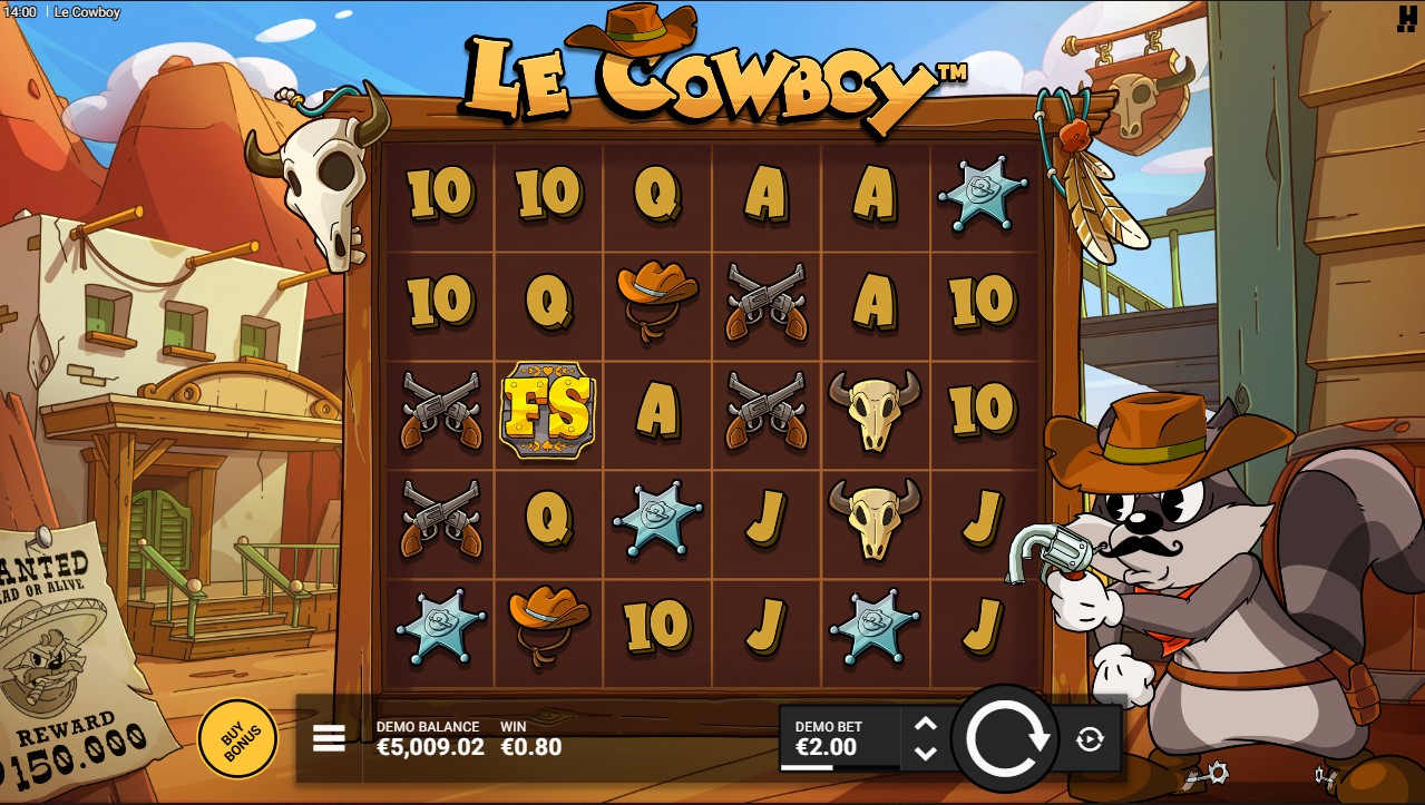 Le Cowboy by Hacksaw Gaming – base game 6x5 cluster pays Revolver Reveals Wild West theme