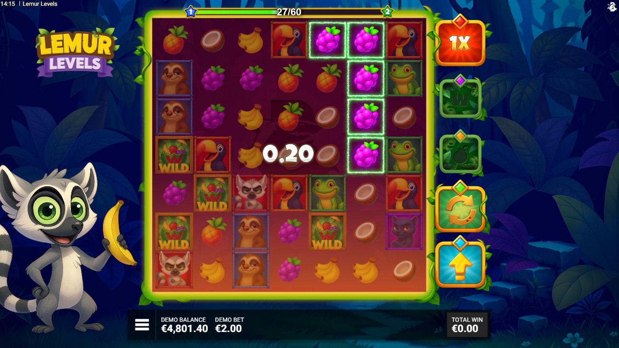 Lemur Levels bonus – Jungle Journey 4-level multipliers up to 100x, Bullshark Games 96.31% RTP