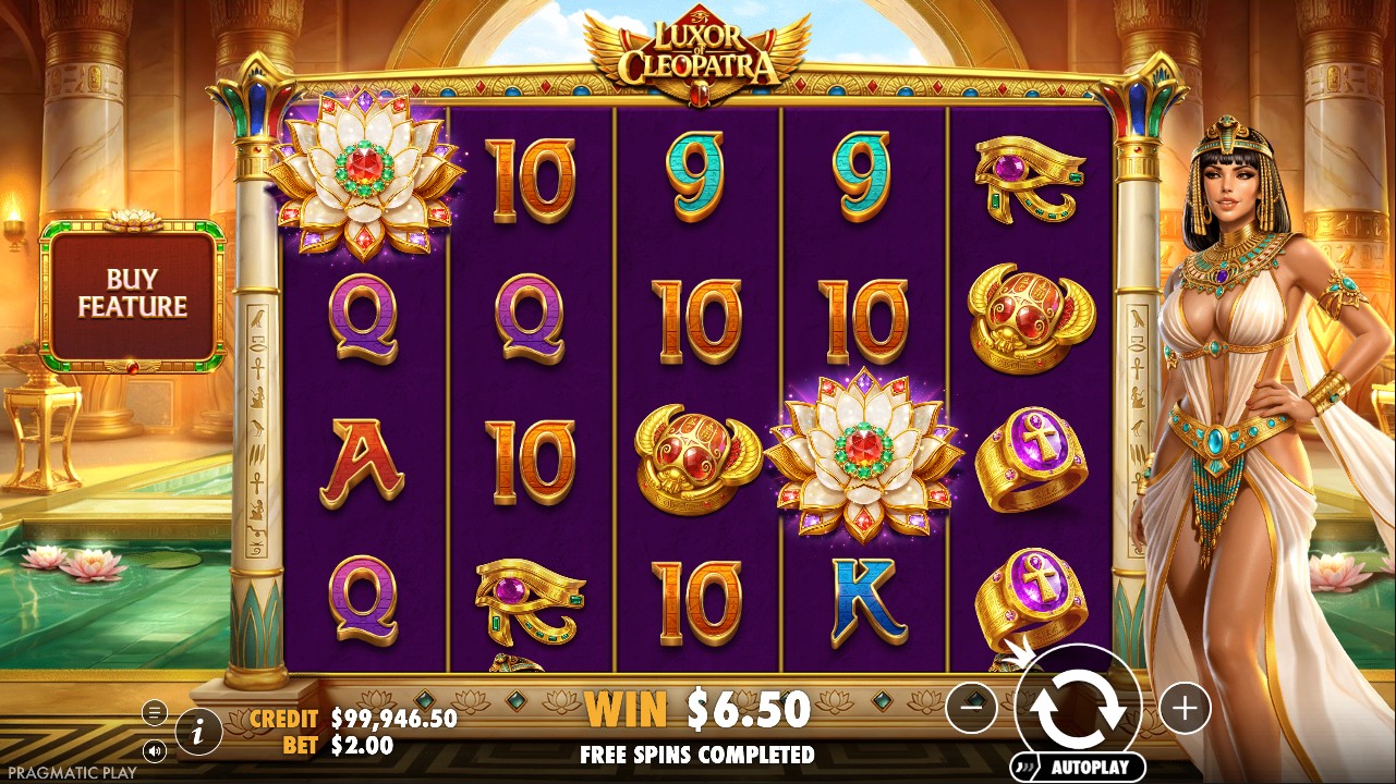 Luxor of Cleopatra by Pragmatic Play – base game, 96.51% RTP, Medium volatility