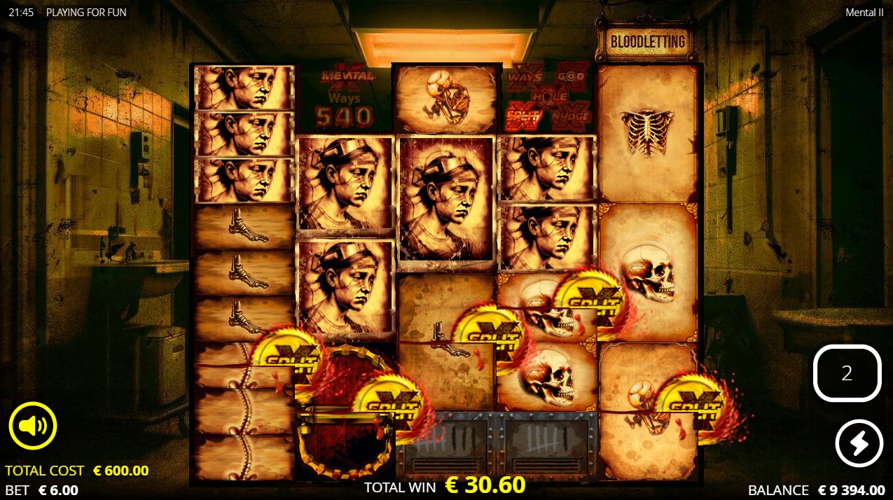 Mental 2 bonus – xNudge wilds horror free spins 99,999x max win, Nolimit City 96.06% RTP