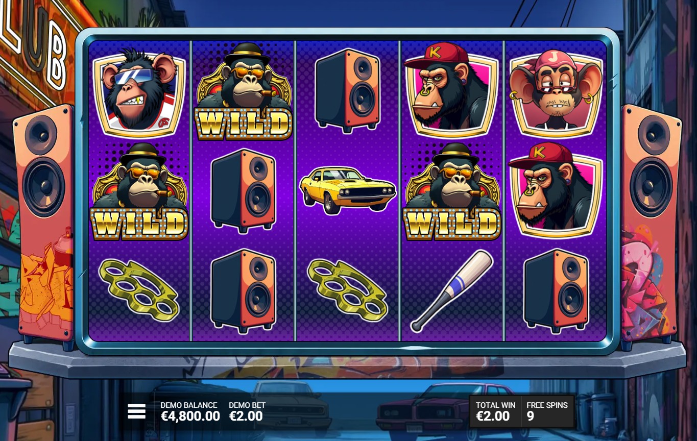 Monkey Frenzy 2 Boss Is Here bonus – free spins with boss monkey wild feature, Trusty Gaming 96.29% RTP