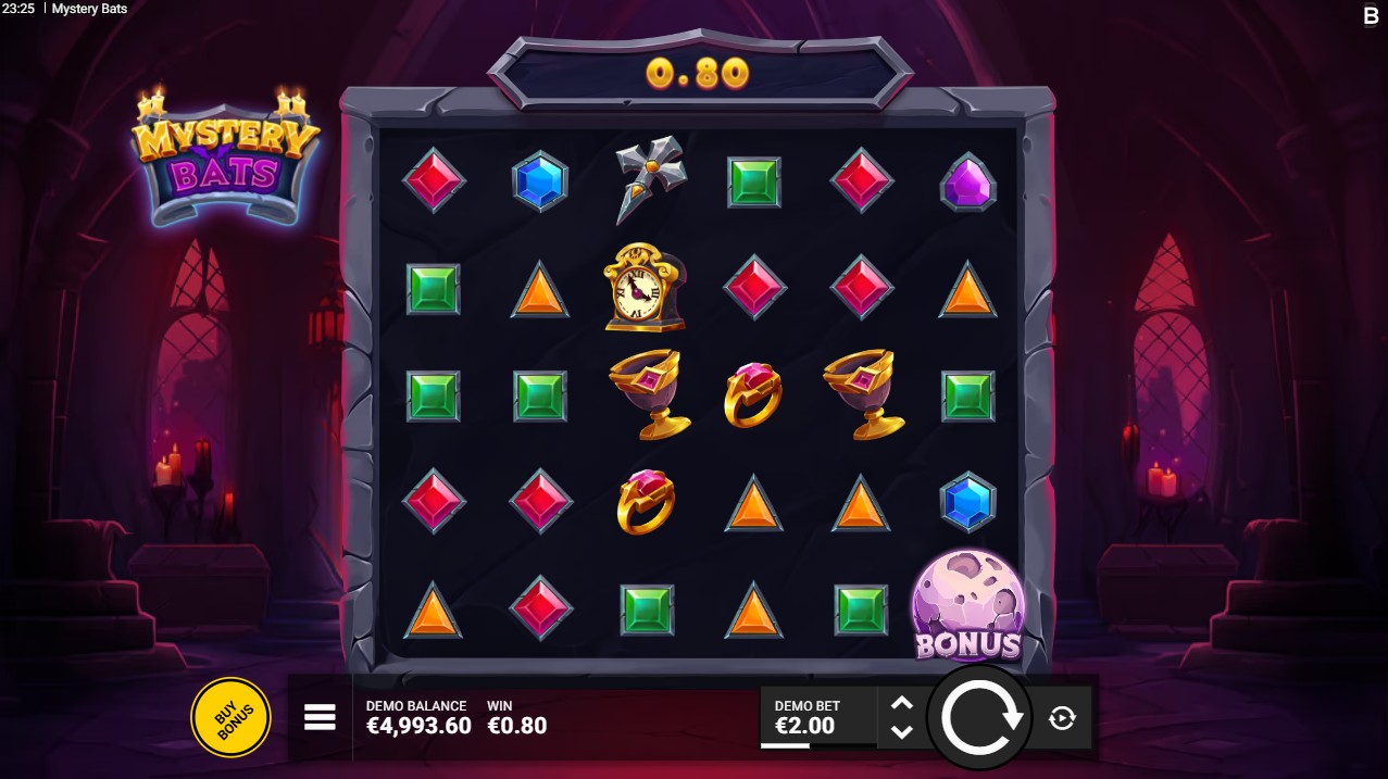 Mystery Bats by Backseat Gaming – 6-reel Scatter Pays base game