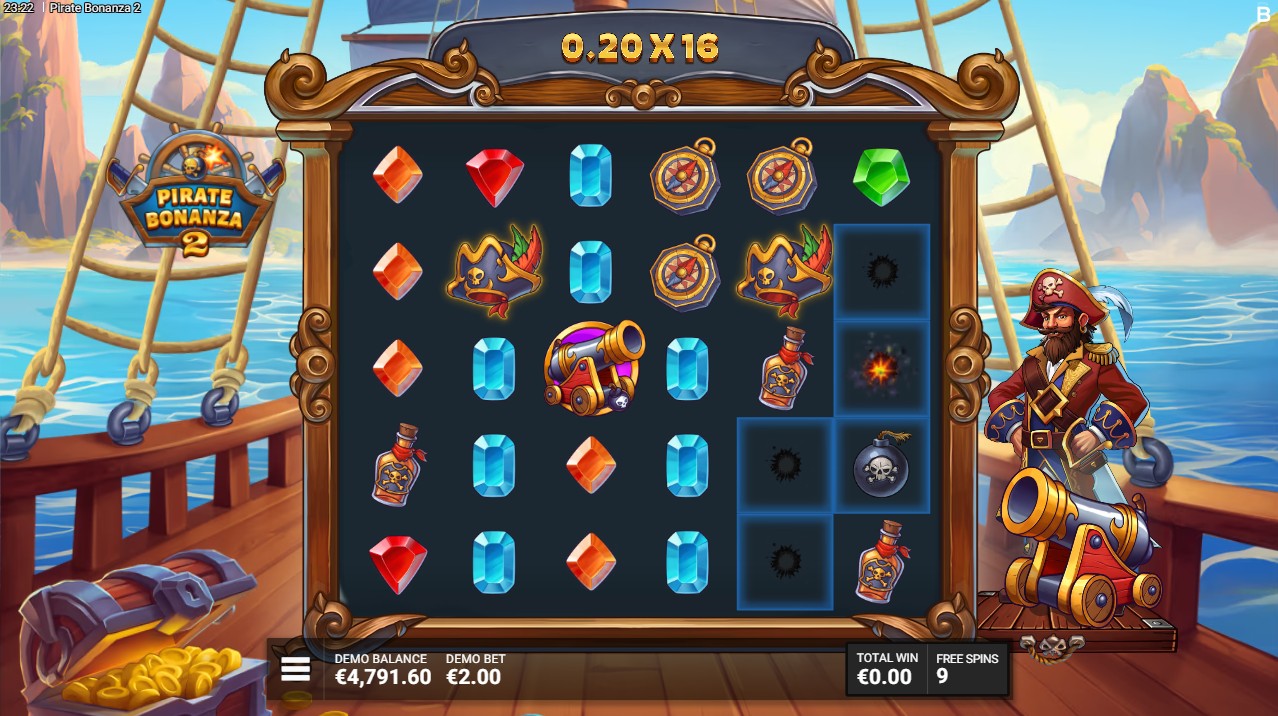 Pirate Bonanza 2 by Backseat Gaming – free spins bonus round