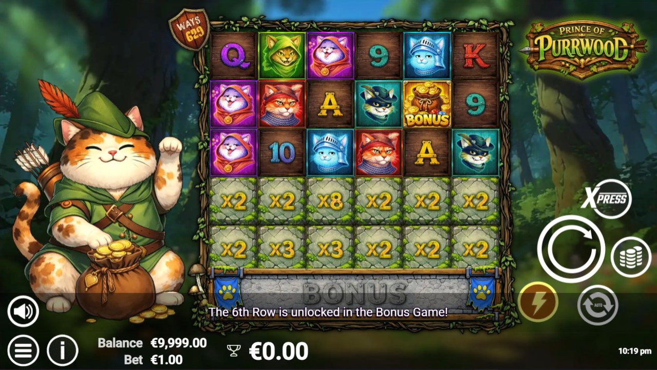 Prince of Purrwood by AvatarUX – base game 6-reel PopWins High volatility