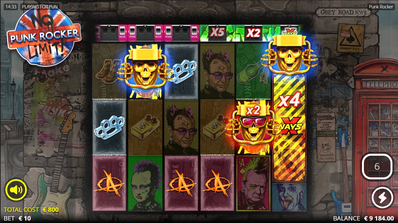 Punk Rocker by Nolimit City – 96.11% RTP High volatility 15,000x max win bonus round