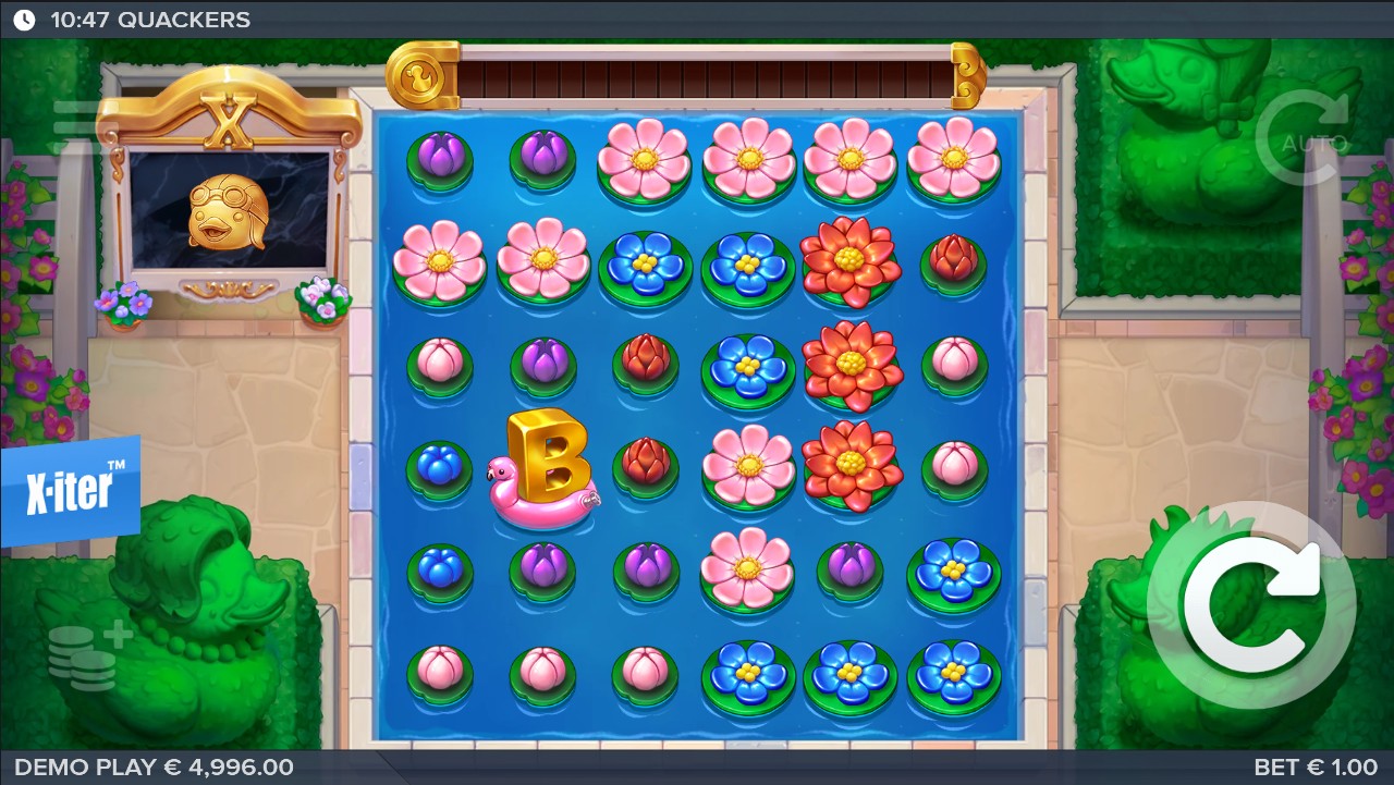 Quackers by ELK Studios — base game 6x6 cluster pays rubber duck theme