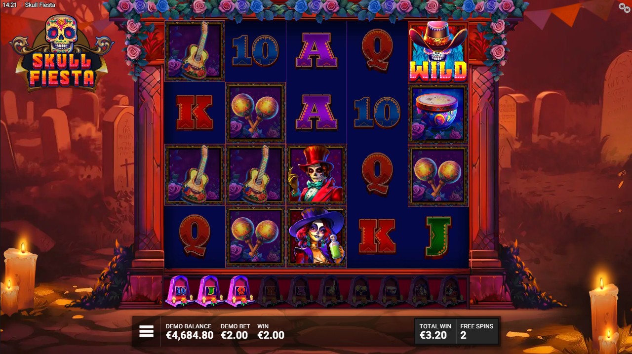 Skull Fiesta by Hacksaw Gaming — bonus round free spins 10,000x max win medium volatility