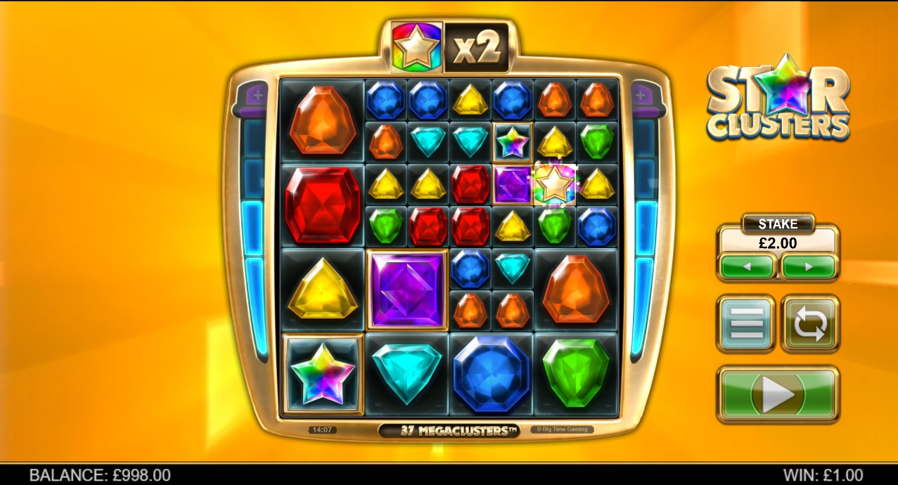 Star Clusters Megaclusters by Big Time Gaming — 96.54% RTP Medium High volatility 23,000x max win base game