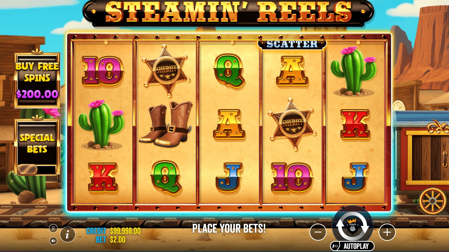 Steamin' Reels by Pragmatic Play – base game steam-powered 5 reels 10 paylines charged wilds