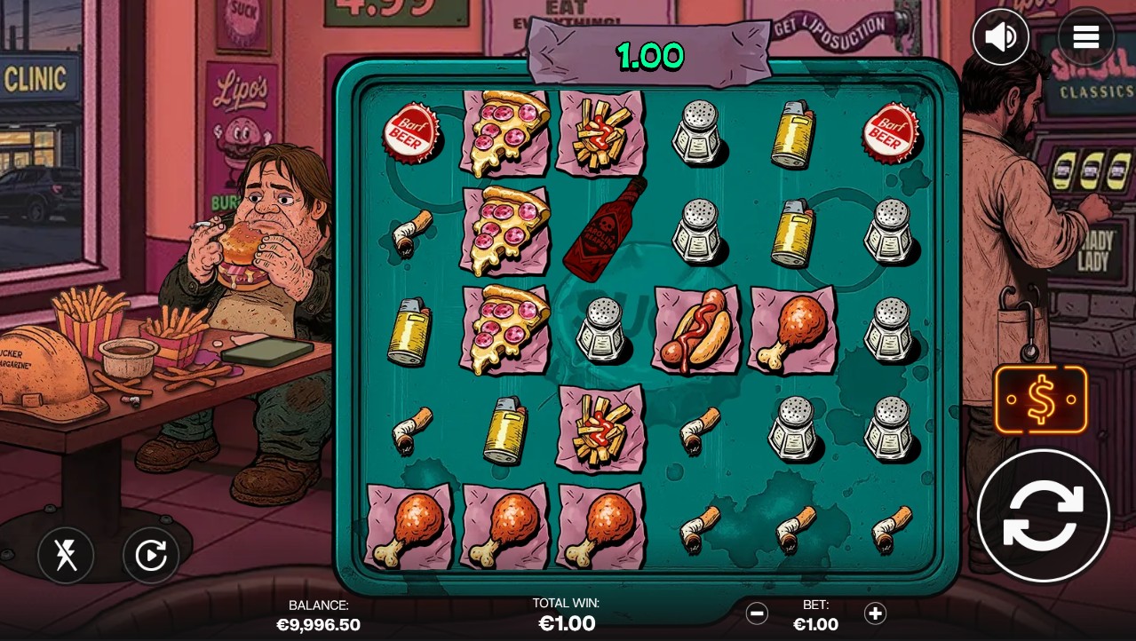 Suck by Shady Lady – base game 6 reels LipoSuck Pro Pump multiplier system