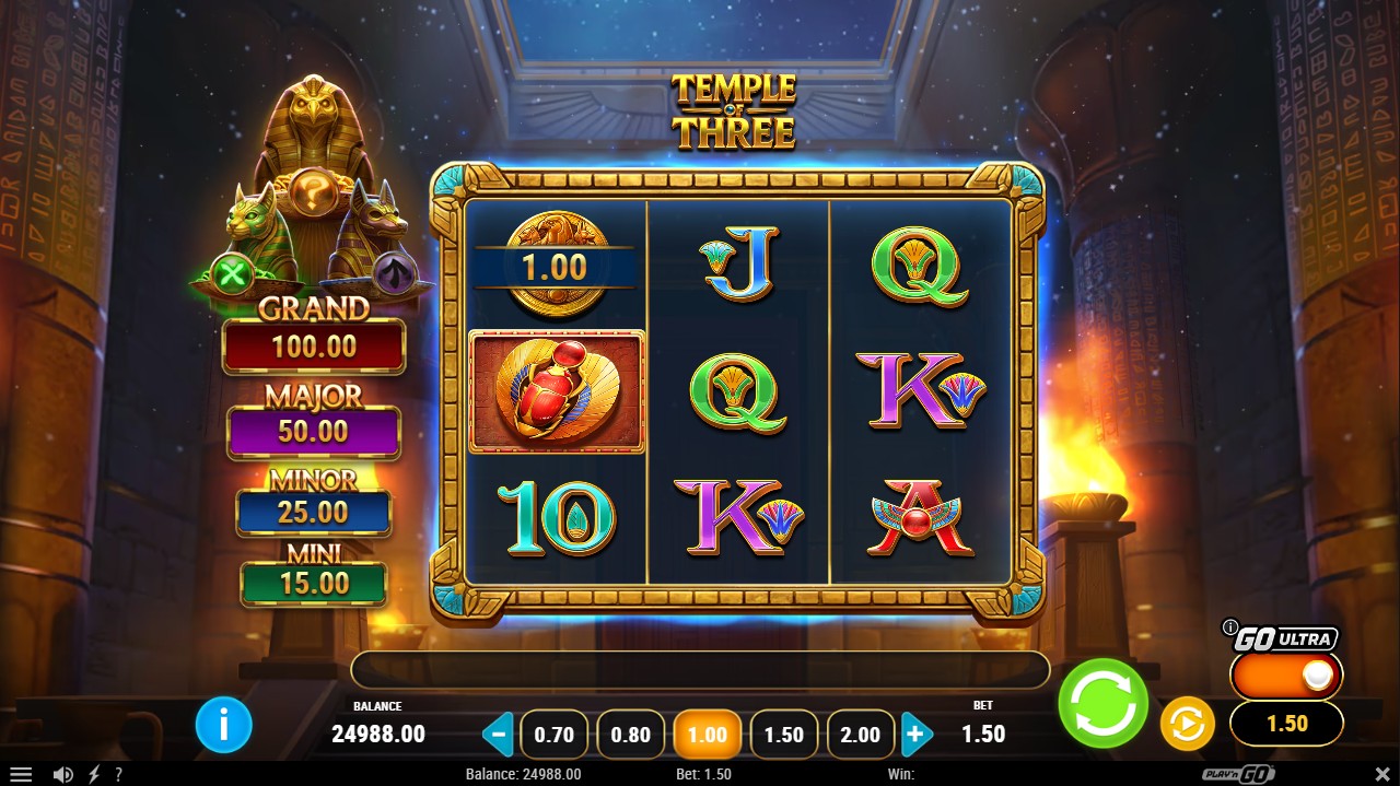 Temple of Three by Play'n GO – 3-reel base game Egyptian theme