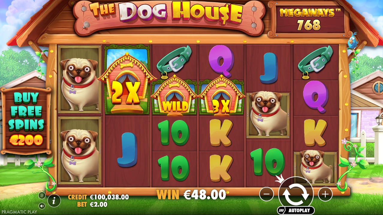 The Dog House by Pragmatic Play – base game 5 reels dog theme sticky multiplier wilds