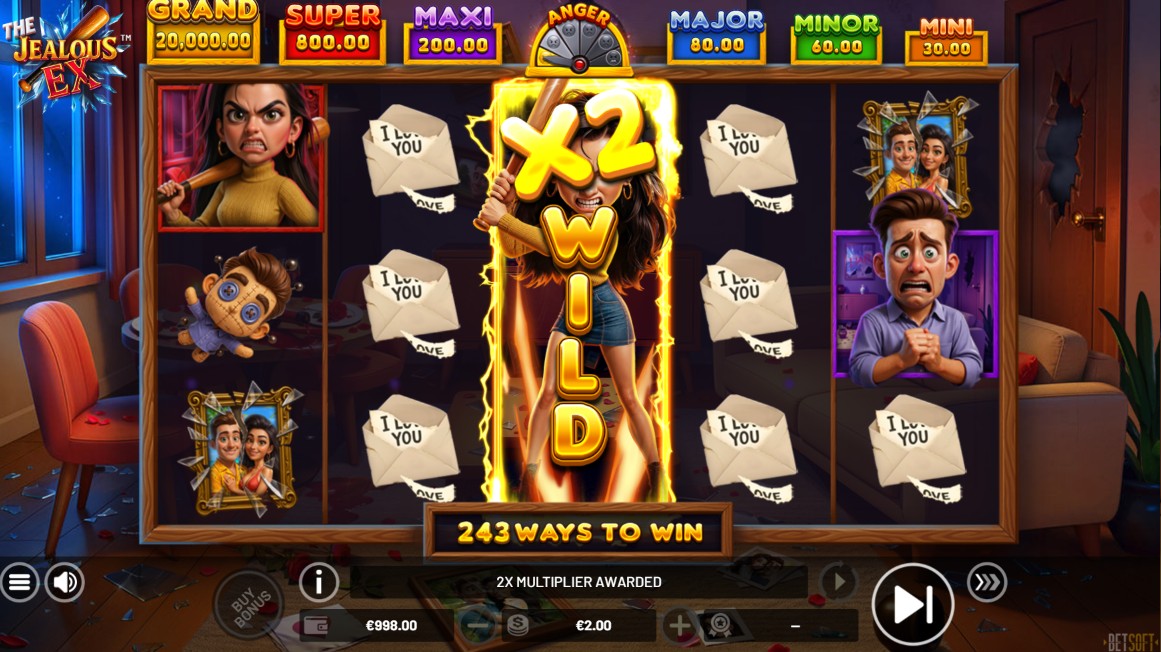 The Jealous Ex by Betsoft – base game 243 ways comedic revenge theme high volatility