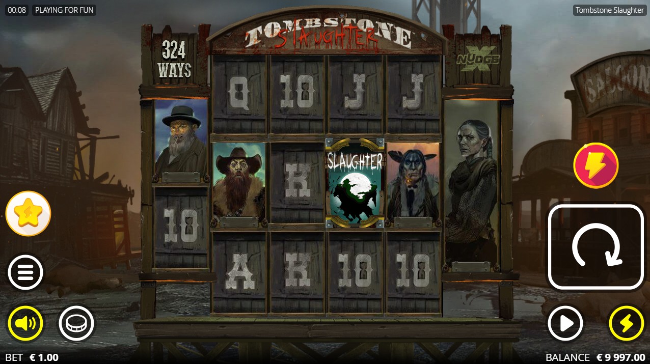 Tombstone Slaughter El Gordo's Revenge by Nolimit City – base game 6 reels xWays 324+ paylines