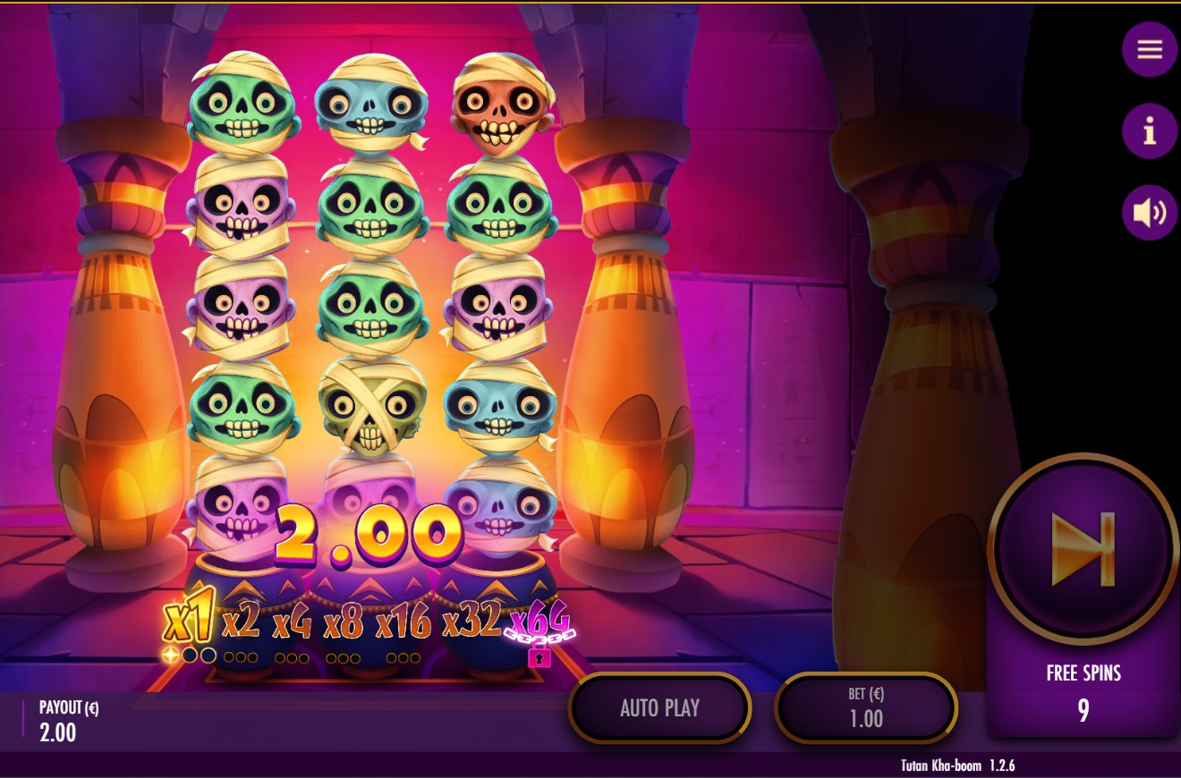 Tutan Kha-Boom bonus – Egyptian explosion feature 5,000x max win, Thunderkick 94.71% RTP