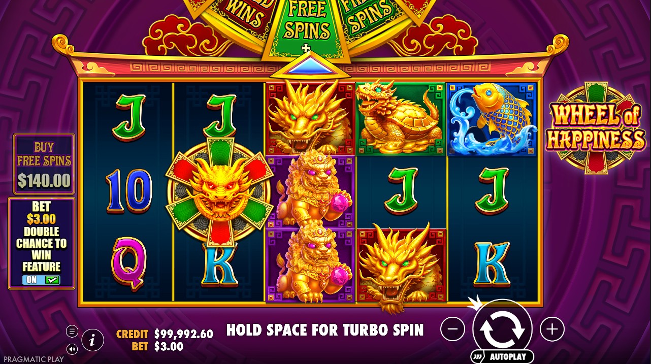Wheel of Happiness slot review base game 243 ways Pragmatic Play