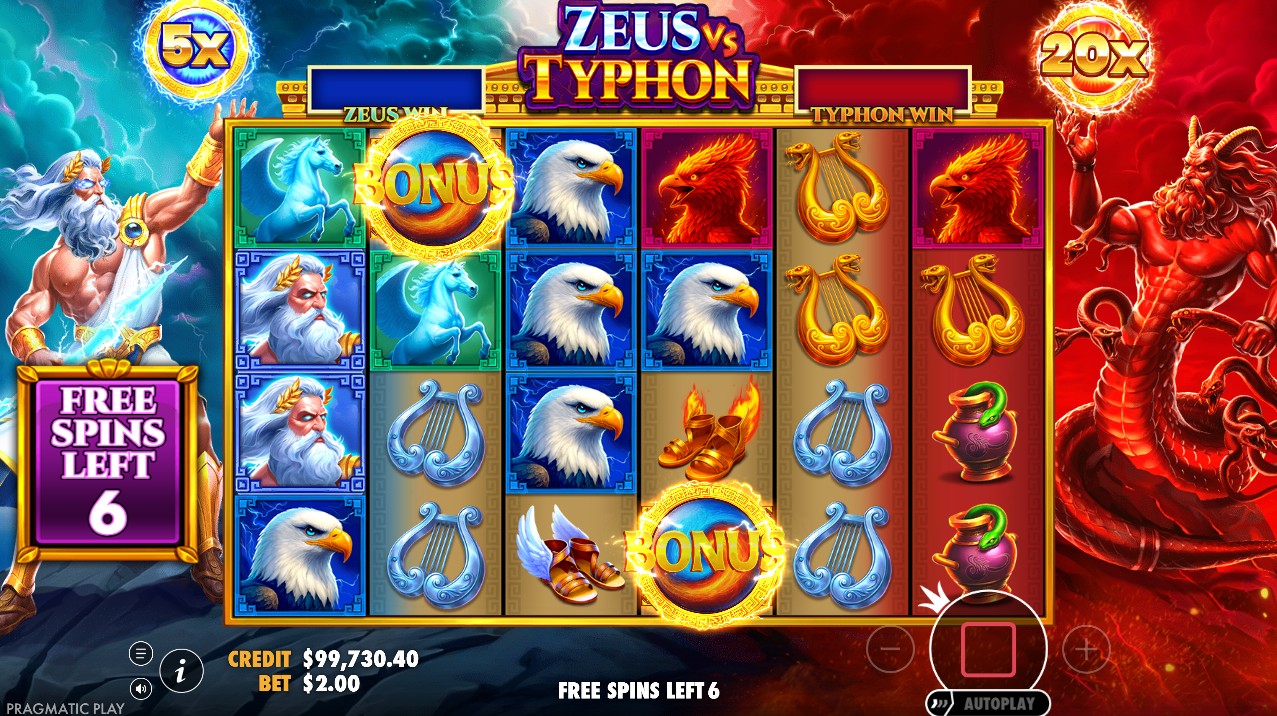 Zeus vs Typhon slot review bonus round free spins Pragmatic Play
